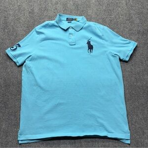 Polo by Ralph Lauren Polo Shirt Mens 2XL XXL Blue Classic Fit Big Pony Logo